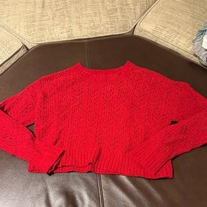 American Eagle Outfitters Red Crew Neck Sweater